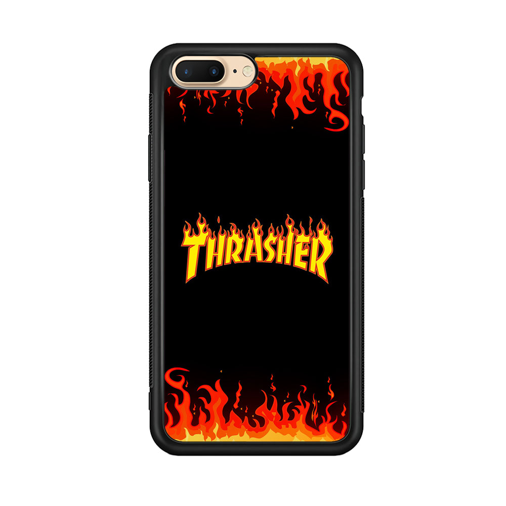 Thrasher in Fire iPhone 7 Plus Case-Mobile Phone Case-Rubber Black (2D Case)-Altracase