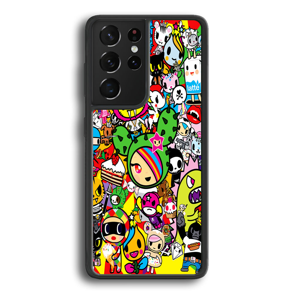 Tokidoki Cute Cartoon Samsung Galaxy S21 Ultra Case-Phone Case-Rubber Black (2D Case)-Altracase