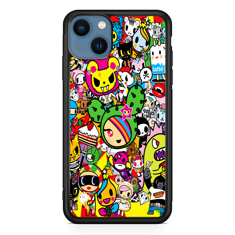 Tokidoki Cute Cartoon iPhone 13 Mini Case-Phone Case-Rubber Black (2D Case)-Altracase