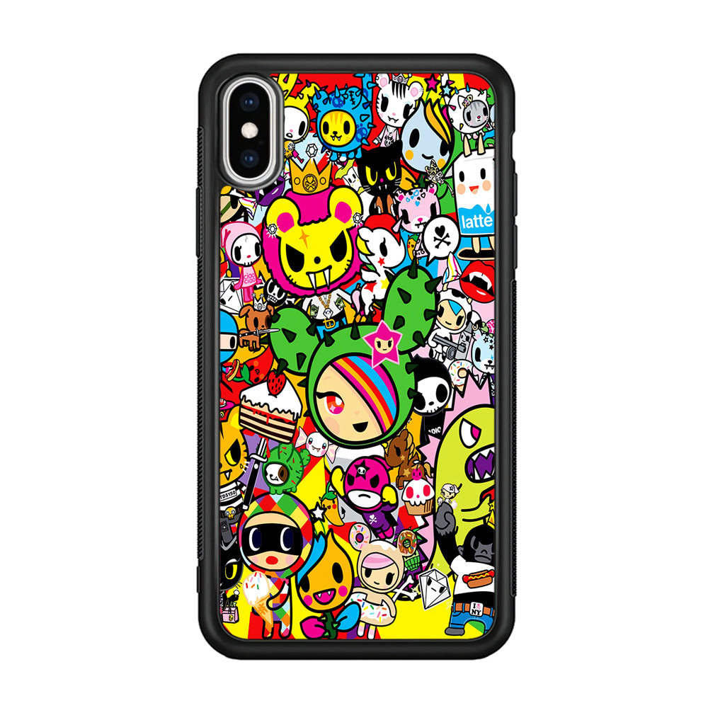 Tokidoki Cute Cartoon iPhone Xs Case-Phone Case-Rubber Black (2D Case)-Altracase