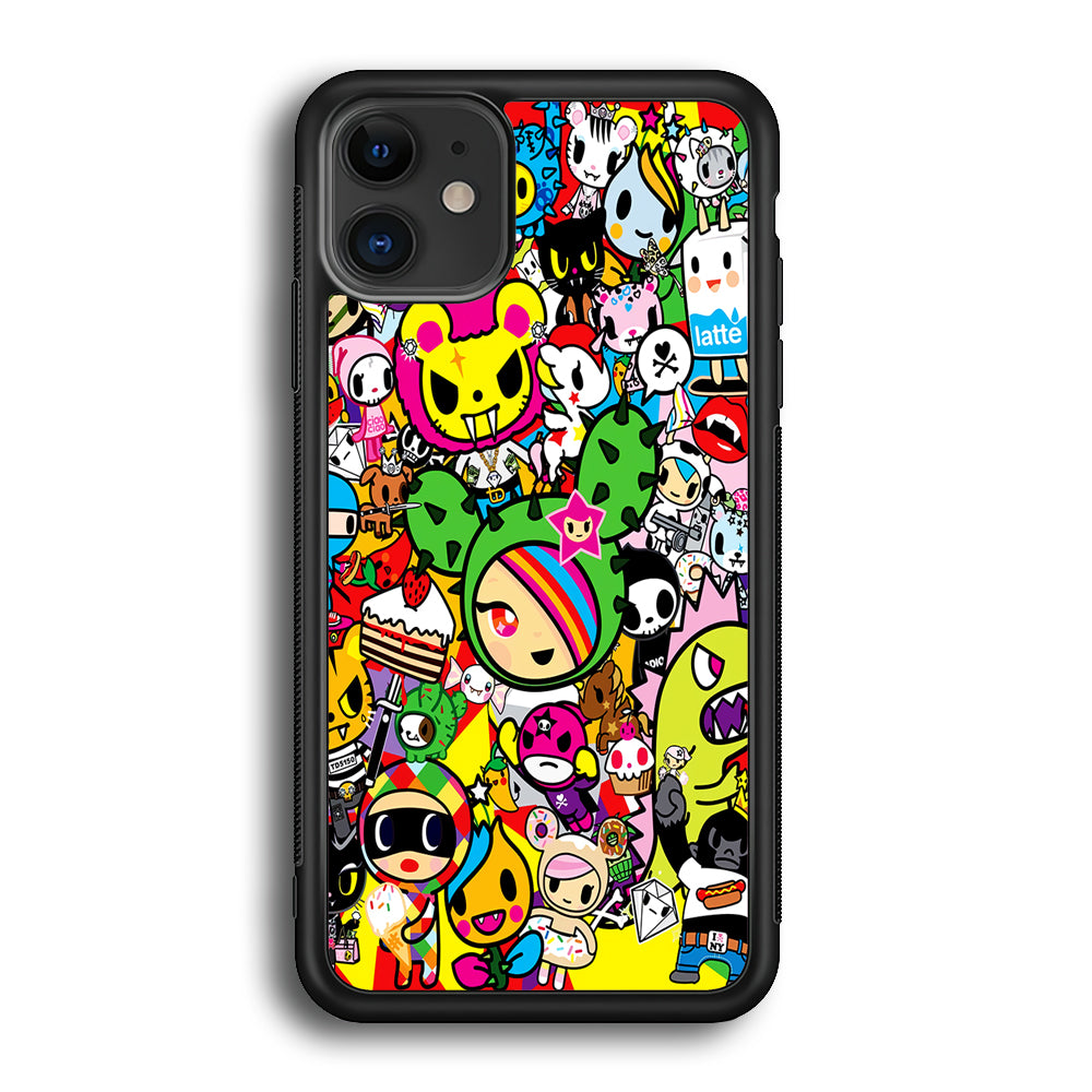 Tokidoki Cute Cartoon iPhone 12 Case-Phone Case-Rubber Black (2D Case)-Altracase