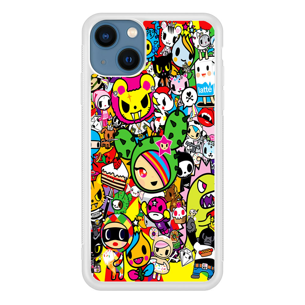 Tokidoki Cute Cartoon iPhone 13 Mini Case-Phone Case-Rubber White (2D Case)-Altracase