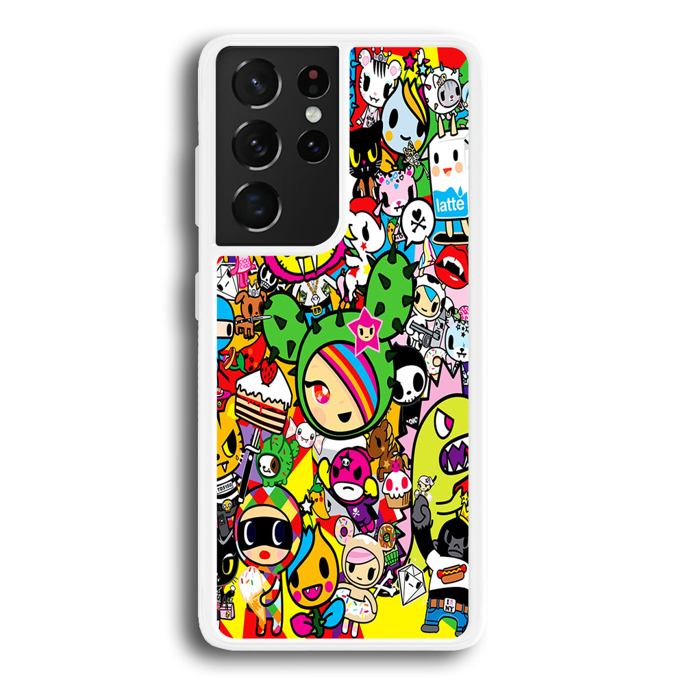 Tokidoki Cute Cartoon Samsung Galaxy S21 Ultra Case-Phone Case-Rubber White (2D Case)-Altracase