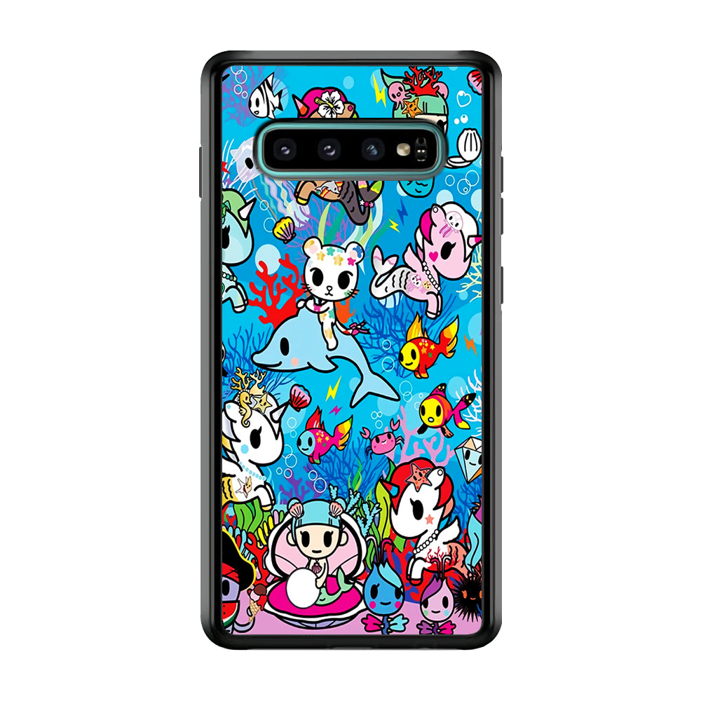 Tokidoki Sea Unicorn Samsung Galaxy S10 Case-Phone Case-Rubber Black (2D Case)-Altracase