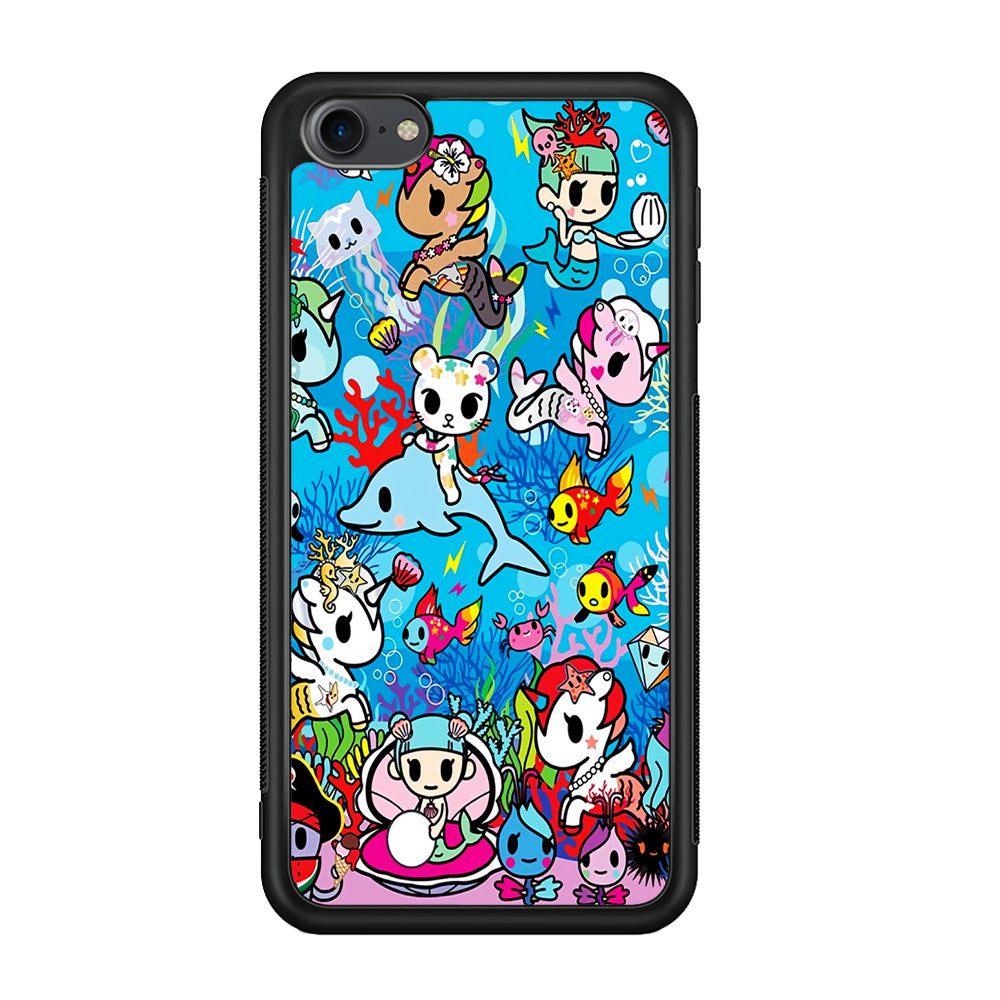 Tokidoki Sea Unicorn iPod Touch 6 Case-Phone Case-Rubber Black (2D Case)-Altracase
