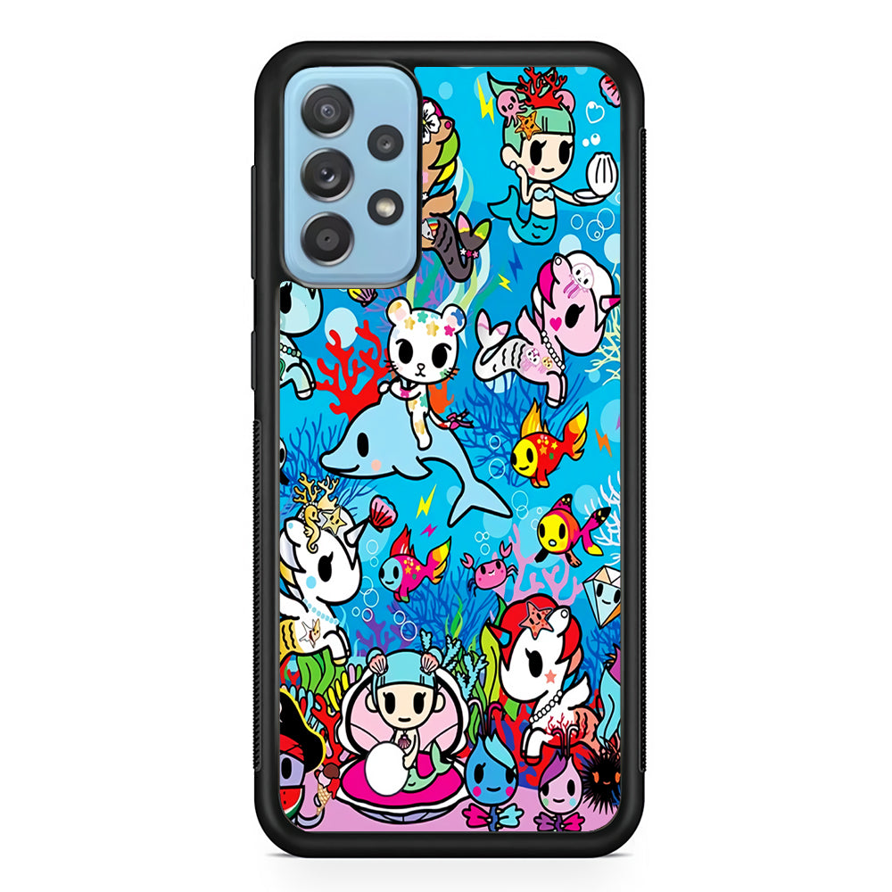 Tokidoki Sea Unicorn Samsung Galaxy A52 Case-Phone Case-Rubber Black (2D Case)-Altracase