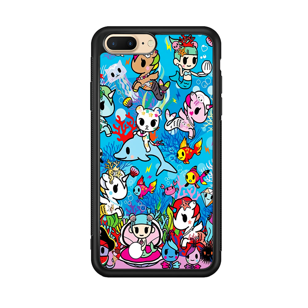 Tokidoki Sea Unicorn iPhone 8 Plus Case-Phone Case-Rubber Black (2D Case)-Altracase