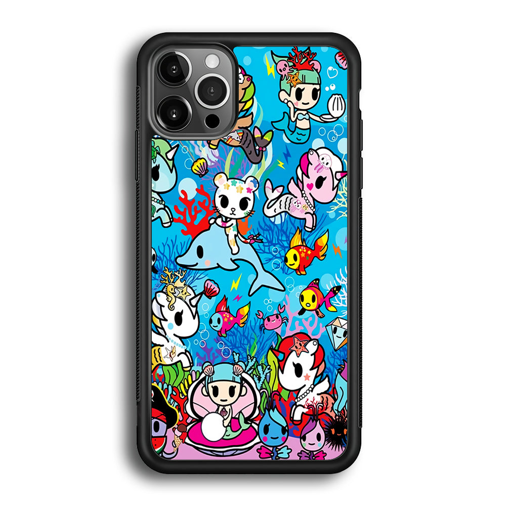 Tokidoki Sea Unicorn iPhone 12 Pro Max Case-Phone Case-Rubber Black (2D Case)-Altracase