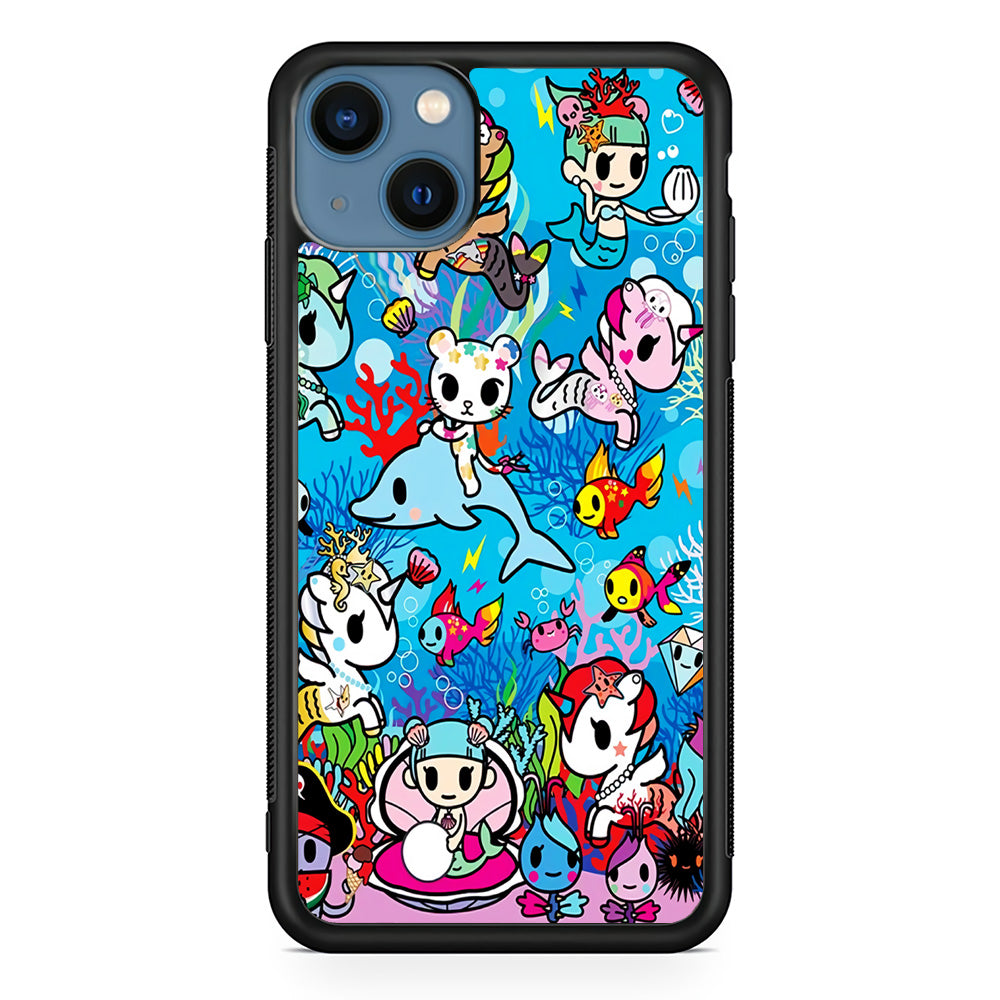 Tokidoki Sea Unicorn iPhone 13 Mini Case-Phone Case-Rubber Black (2D Case)-Altracase