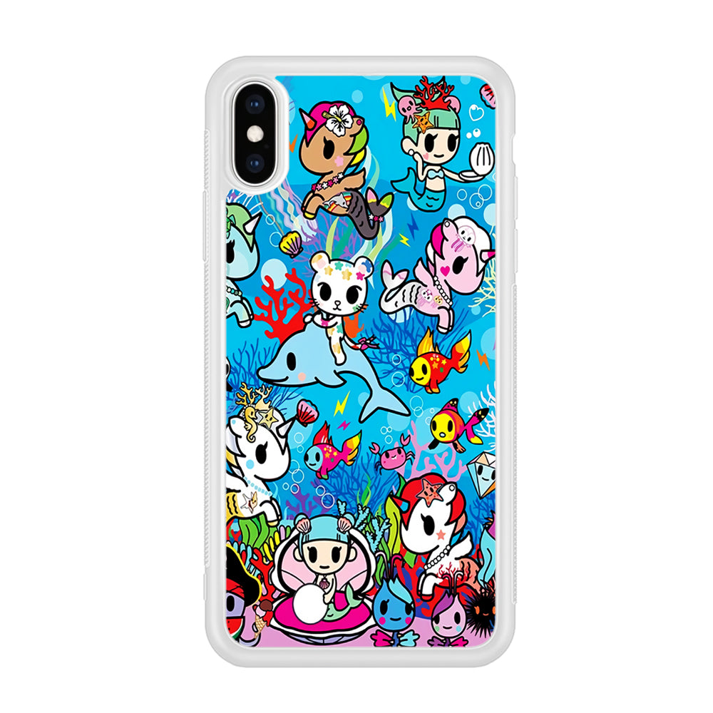 Tokidoki Sea Unicorn iPhone Xs Case-Phone Case-Rubber White (2D Case)-Altracase