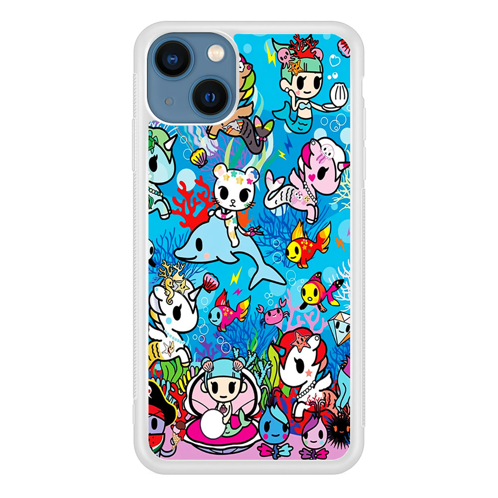 Tokidoki Sea Unicorn iPhone 13 Mini Case-Phone Case-Rubber White (2D Case)-Altracase