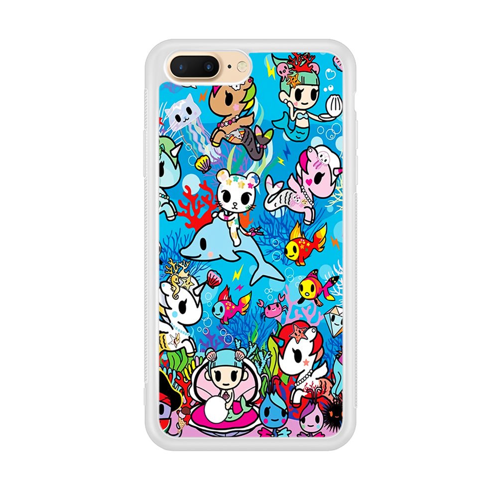 Tokidoki Sea Unicorn iPhone 8 Plus Case-Phone Case-Rubber White (2D Case)-Altracase
