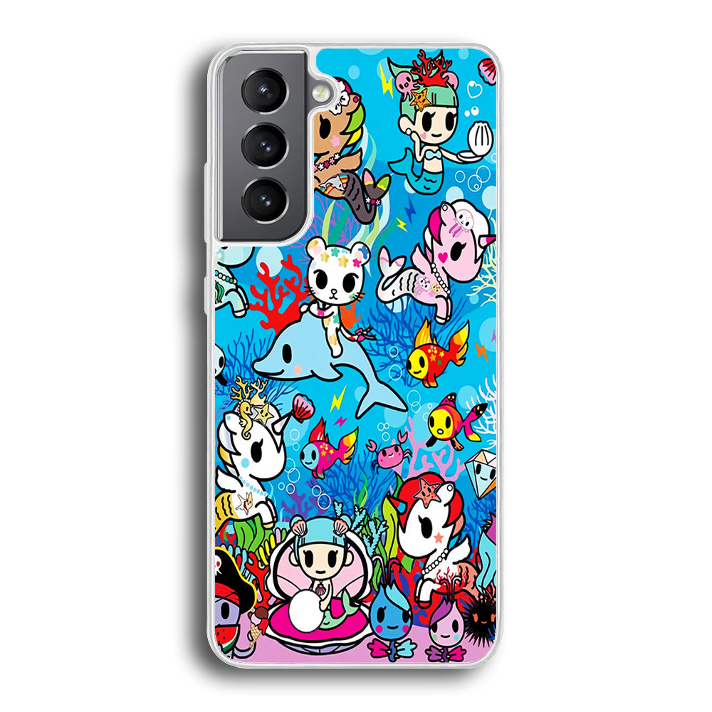 Tokidoki Sea Unicorn Samsung Galaxy S23 Case-Phone Case-Rubber White (2D Case)-Altracase