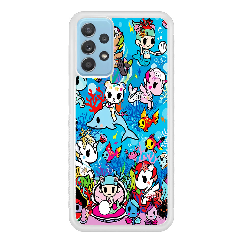 Tokidoki Sea Unicorn Samsung Galaxy A52 Case-Phone Case-Rubber White (2D Case)-Altracase