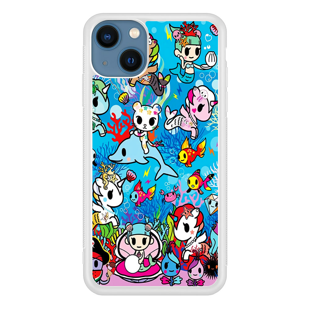 Tokidoki Sea Unicorn iPhone 14 Plus Case-Phone Case-Rubber White (2D Case)-Altracase
