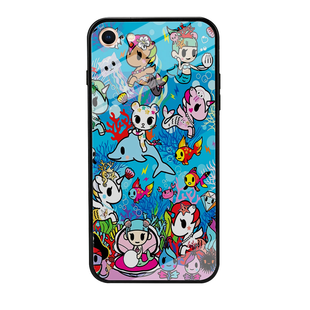 Tokidoki Sea Unicorn iPhone SE 3 2022 Case-Phone Case-Tempered Glass Case-Altracase