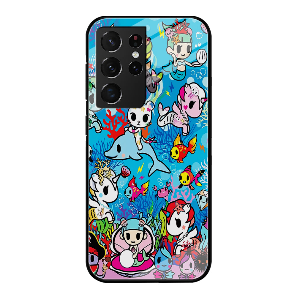 Tokidoki Sea Unicorn Samsung Galaxy S23 Ultra Case-Phone Case-Tempered Glass Case-Altracase
