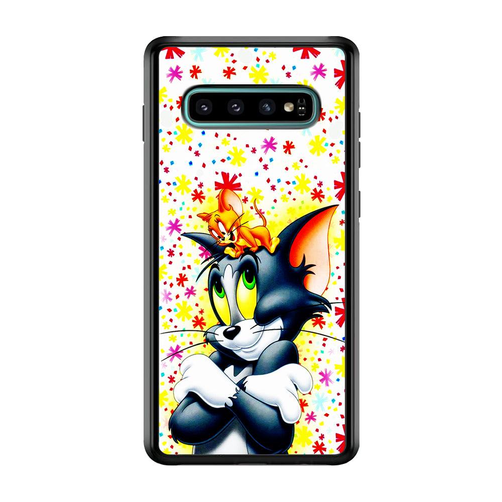 Tom and Jerry Motif Samsung Galaxy S10 Case-Phone Case-Rubber Black (2D Case)-Altracase