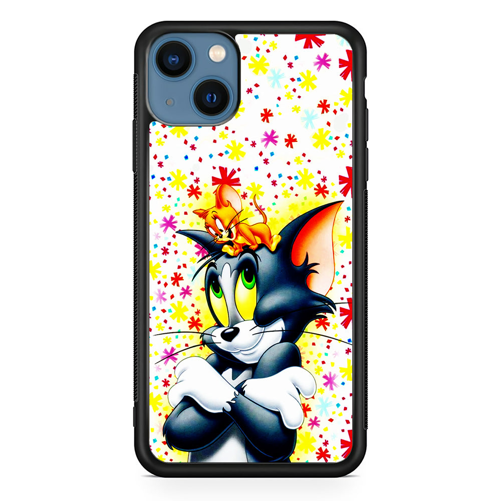 Tom and Jerry Motif iPhone 13 Case-Phone Case-Rubber Black (2D Case)-Altracase