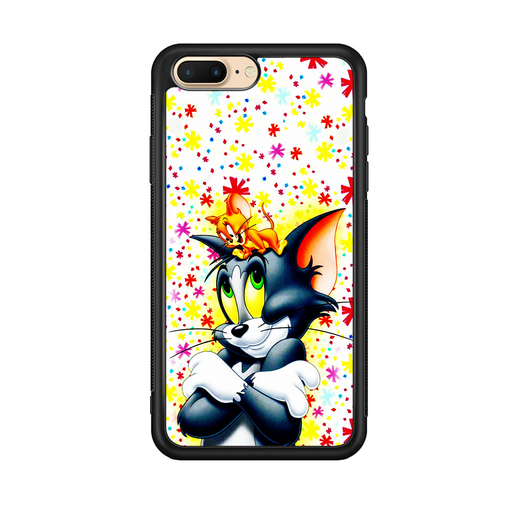 Tom and Jerry Motif iPhone 8 Plus Case-Phone Case-Rubber Black (2D Case)-Altracase