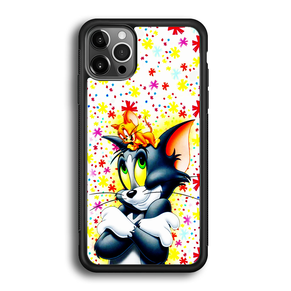 Tom and Jerry Motif iPhone 12 Pro Max Case-Phone Case-Rubber Black (2D Case)-Altracase