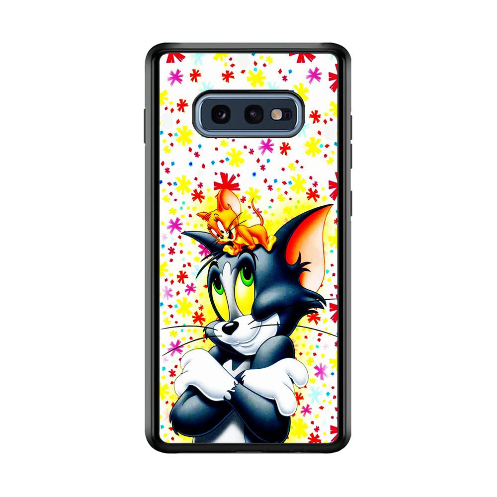 Tom and Jerry Motif Samsung Galaxy S10E Case-Phone Case-Rubber Black (2D Case)-Altracase