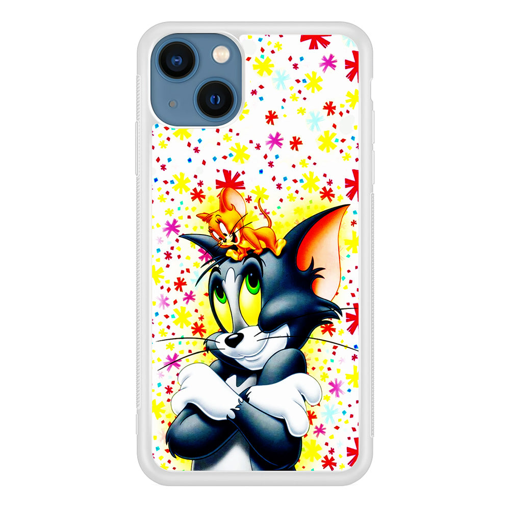 Tom and Jerry Motif iPhone 13 Case-Phone Case-Rubber White (2D Case)-Altracase