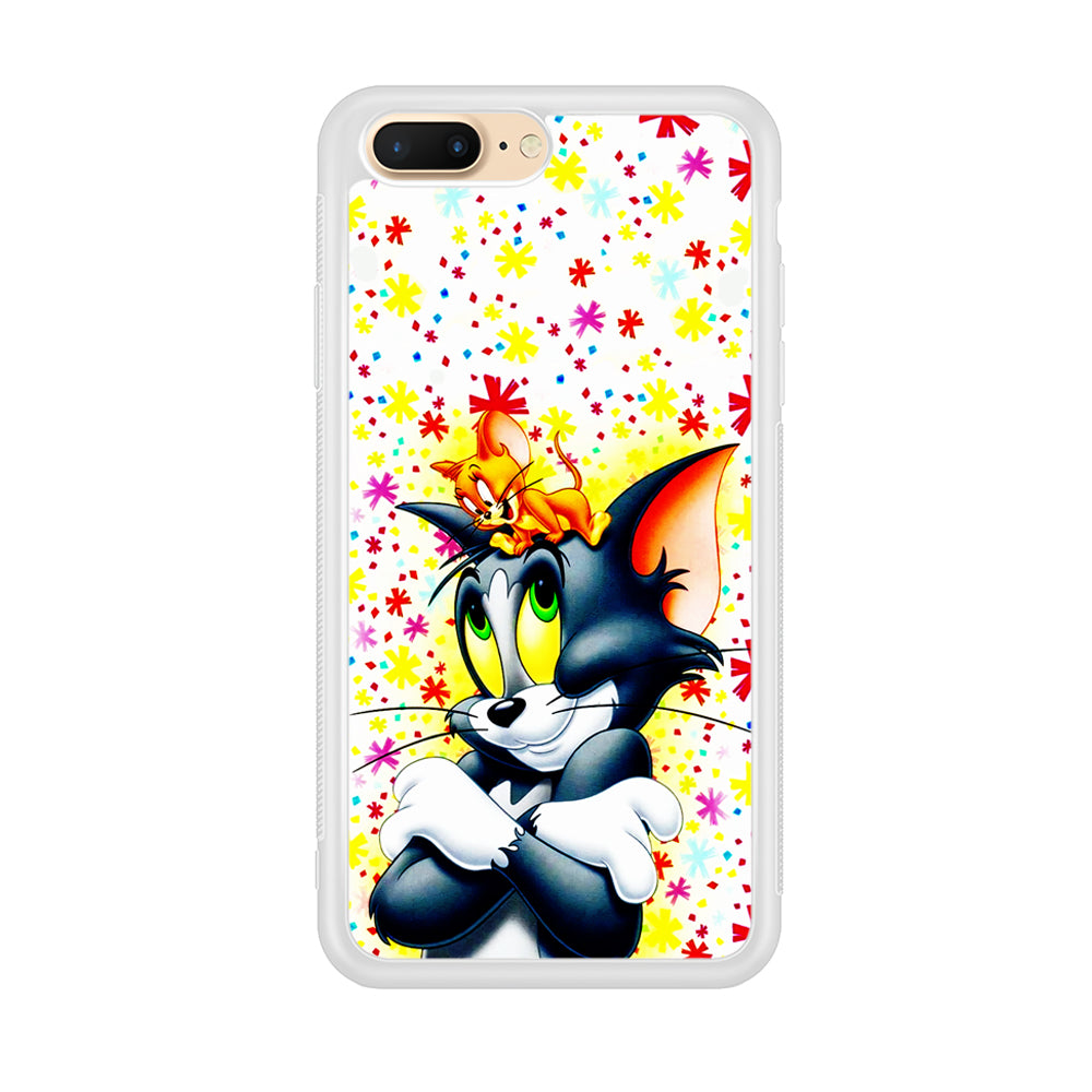 Tom and Jerry Motif iPhone 8 Plus Case-Phone Case-Rubber White (2D Case)-Altracase