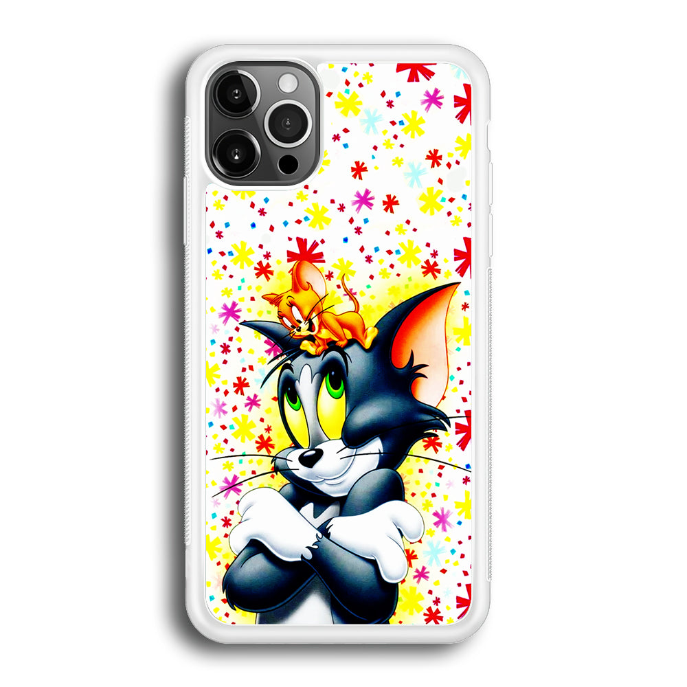 Tom and Jerry Motif iPhone 12 Pro Max Case-Phone Case-Rubber White (2D Case)-Altracase
