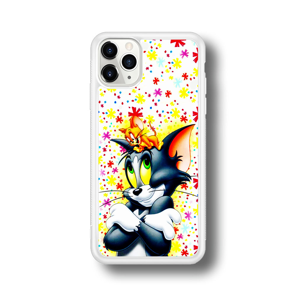 Tom and Jerry Motif iPhone 11 Pro Max Case-Phone Case-Rubber White (2D Case)-Altracase