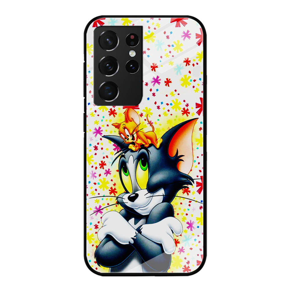 Tom and Jerry Motif Samsung Galaxy S21 Ultra Case-Phone Case-Tempered Glass Case-Altracase