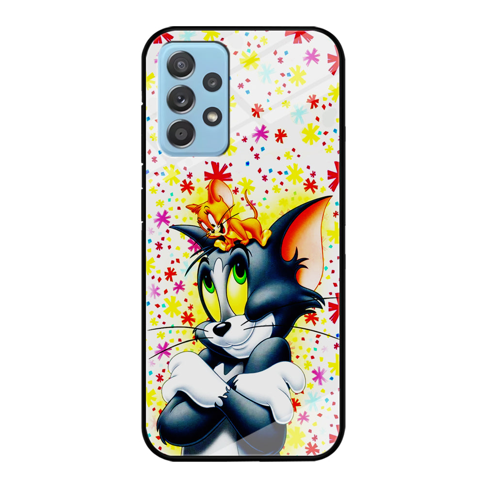 Tom and Jerry Motif Samsung Galaxy A72 Case-Phone Case-Tempered Glass Case-Altracase