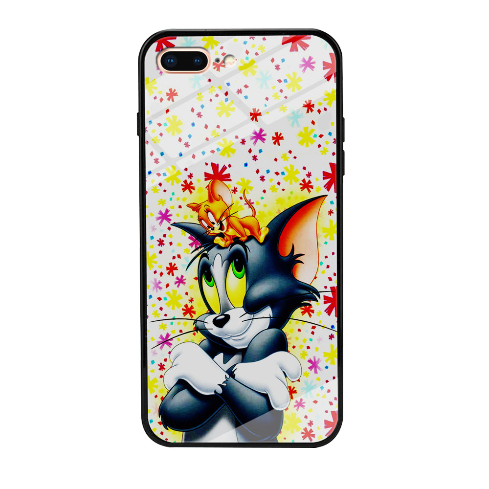 Tom and Jerry Motif iPhone 8 Plus Case-Phone Case-Tempered Glass Case-Altracase