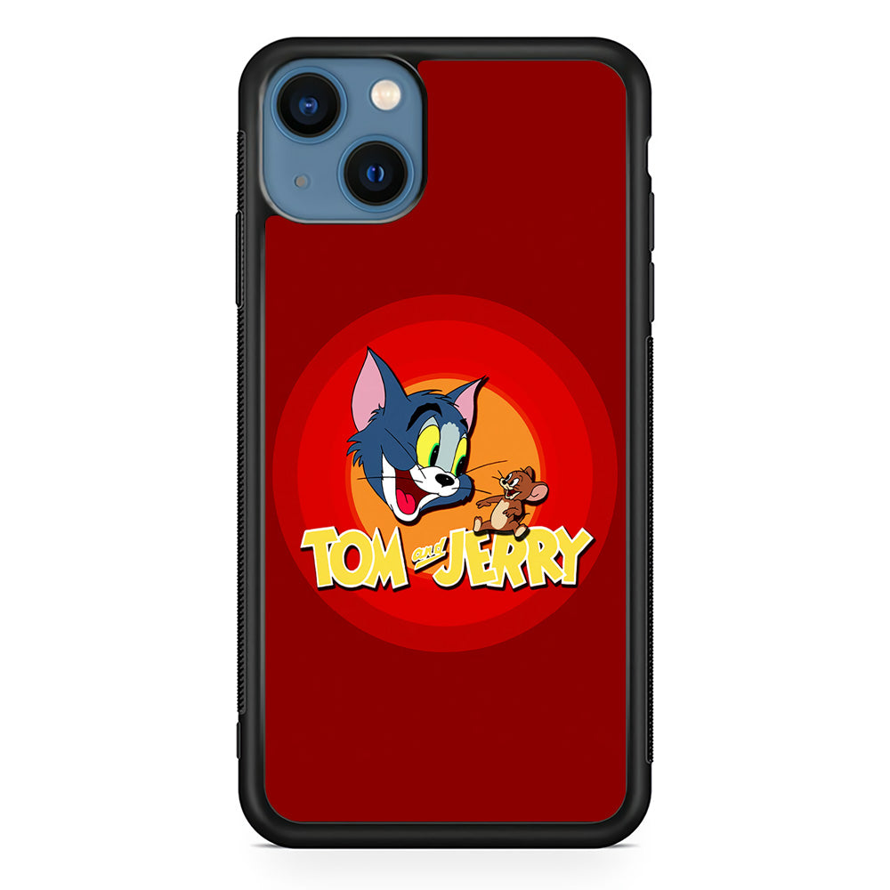 Tom and Jerry Red iPhone 13 Mini Case-Phone Case-Rubber Black (2D Case)-Altracase