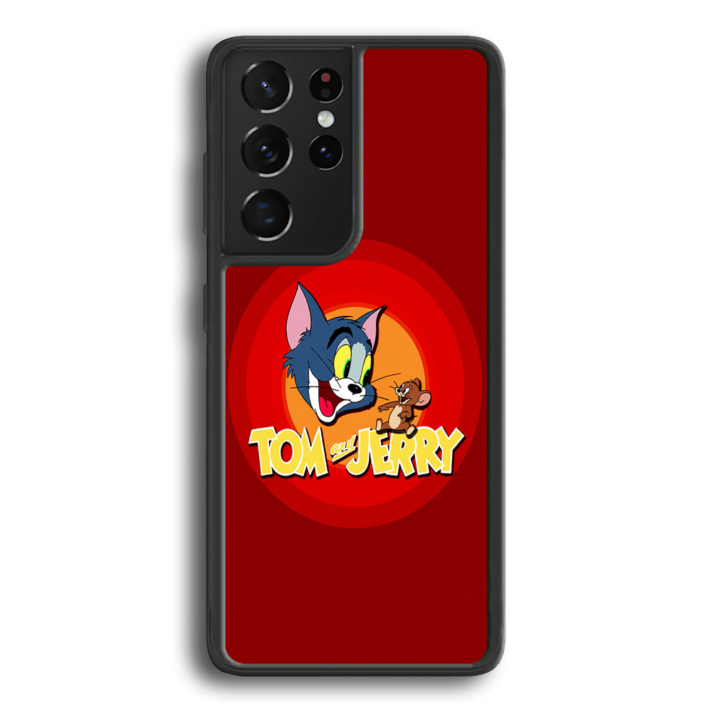 Tom and Jerry Red Samsung Galaxy S24 Ultra Case-Phone Case-Rubber Black (2D Case)-Altracase