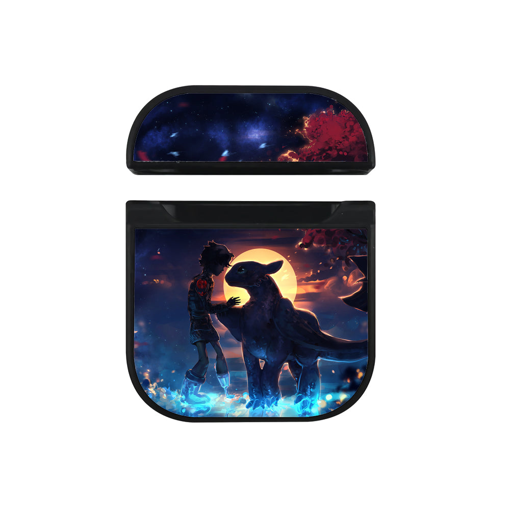 Toothless Dragon and Hiccup Hard Plastic Case Cover For Apple Airpods-AirPod Case-Black-Altracase