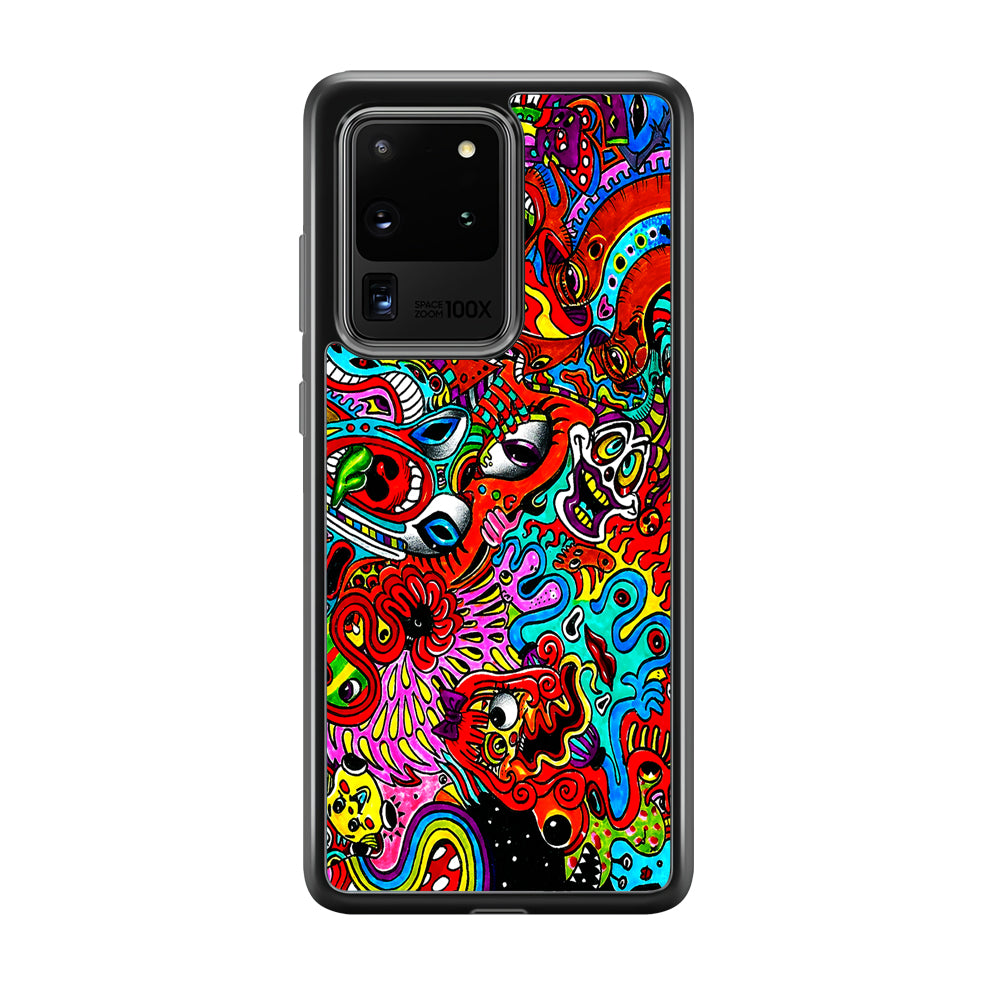 Trippy Aesthetic Colorful Samsung Galaxy S20 Ultra Case-Phone Case-Rubber Black (2D Case)-Altracase