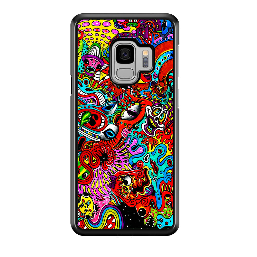 Trippy Aesthetic Colorful Samsung Galaxy S9 Case-Phone Case-Rubber Black (2D Case)-Altracase