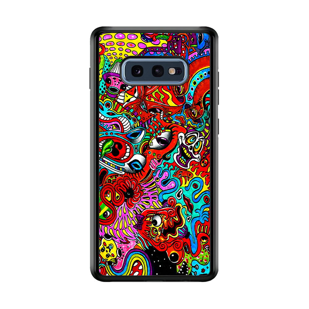 Trippy Aesthetic Colorful Samsung Galaxy S10E Case-Phone Case-Rubber Black (2D Case)-Altracase