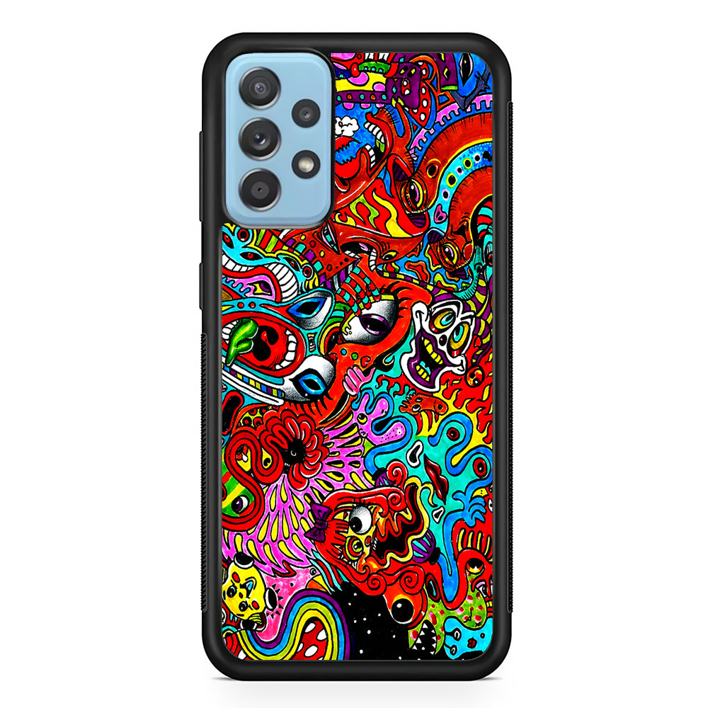 Trippy Aesthetic Colorful Samsung Galaxy A52 Case-Phone Case-Rubber Black (2D Case)-Altracase