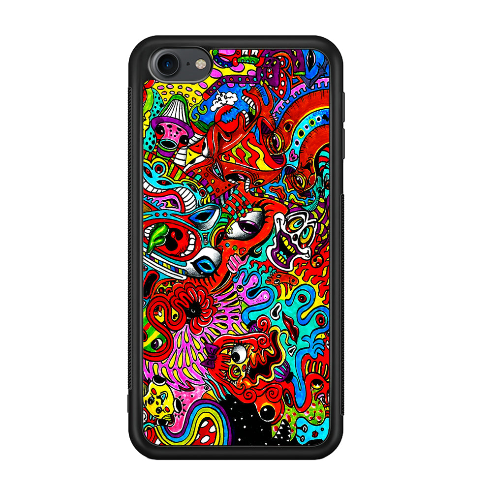 Trippy Aesthetic Colorful iPod Touch 6 Case-Phone Case-Rubber Black (2D Case)-Altracase