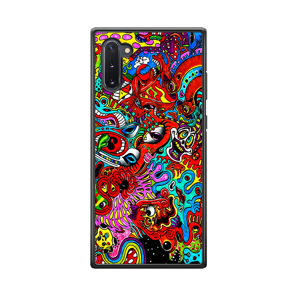 Trippy Aesthetic Colorful Samsung Galaxy Note 10 Case-Phone Case-Rubber Black (2D Case)-Altracase
