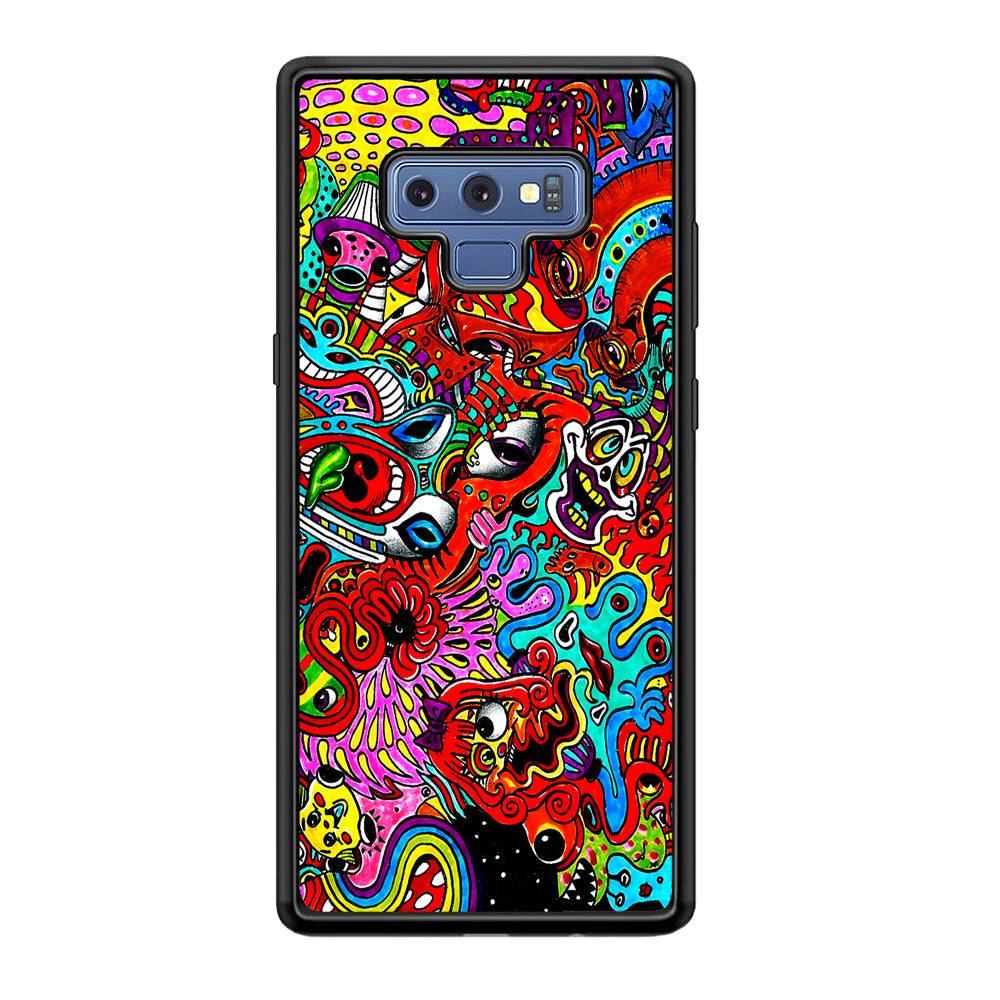 Trippy Aesthetic Colorful Samsung Galaxy Note 9 Case-Phone Case-Rubber Black (2D Case)-Altracase