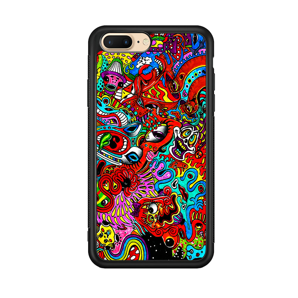 Trippy Aesthetic Colorful iPhone 8 Plus Case-Phone Case-Rubber Black (2D Case)-Altracase