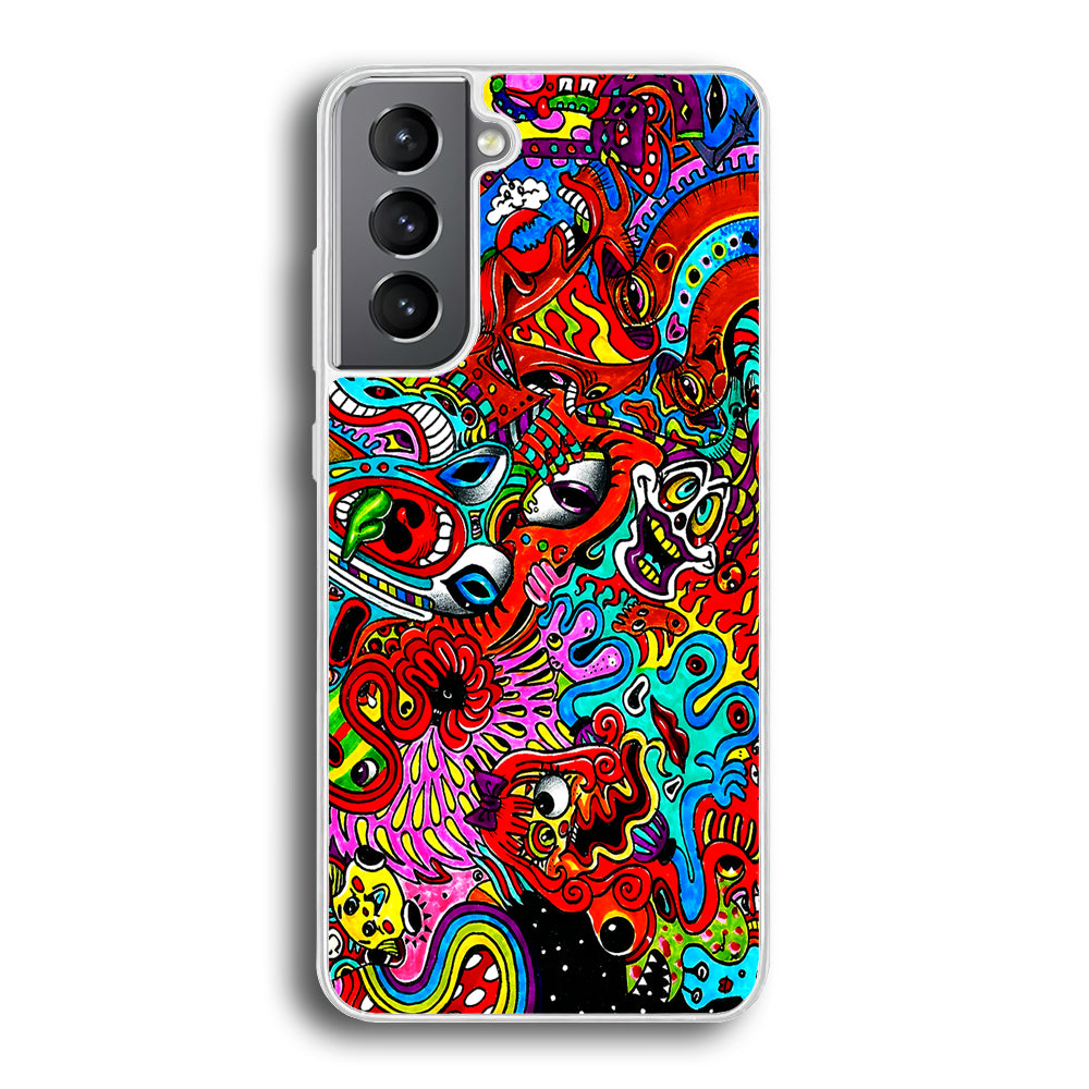 Trippy Aesthetic Colorful Samsung Galaxy S21 Plus Case-Phone Case-Rubber White (2D Case)-Altracase
