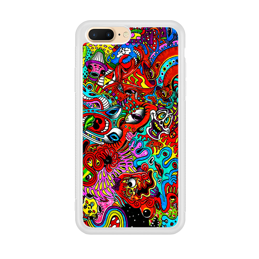 Trippy Aesthetic Colorful iPhone 8 Plus Case-Phone Case-Rubber White (2D Case)-Altracase