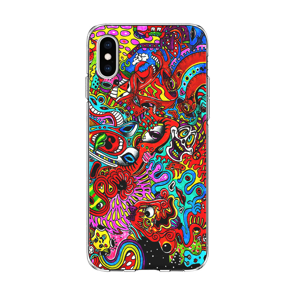 Trippy Aesthetic Colorful iPhone Xs Case-Phone Case-Clear Soft Case-Altracase