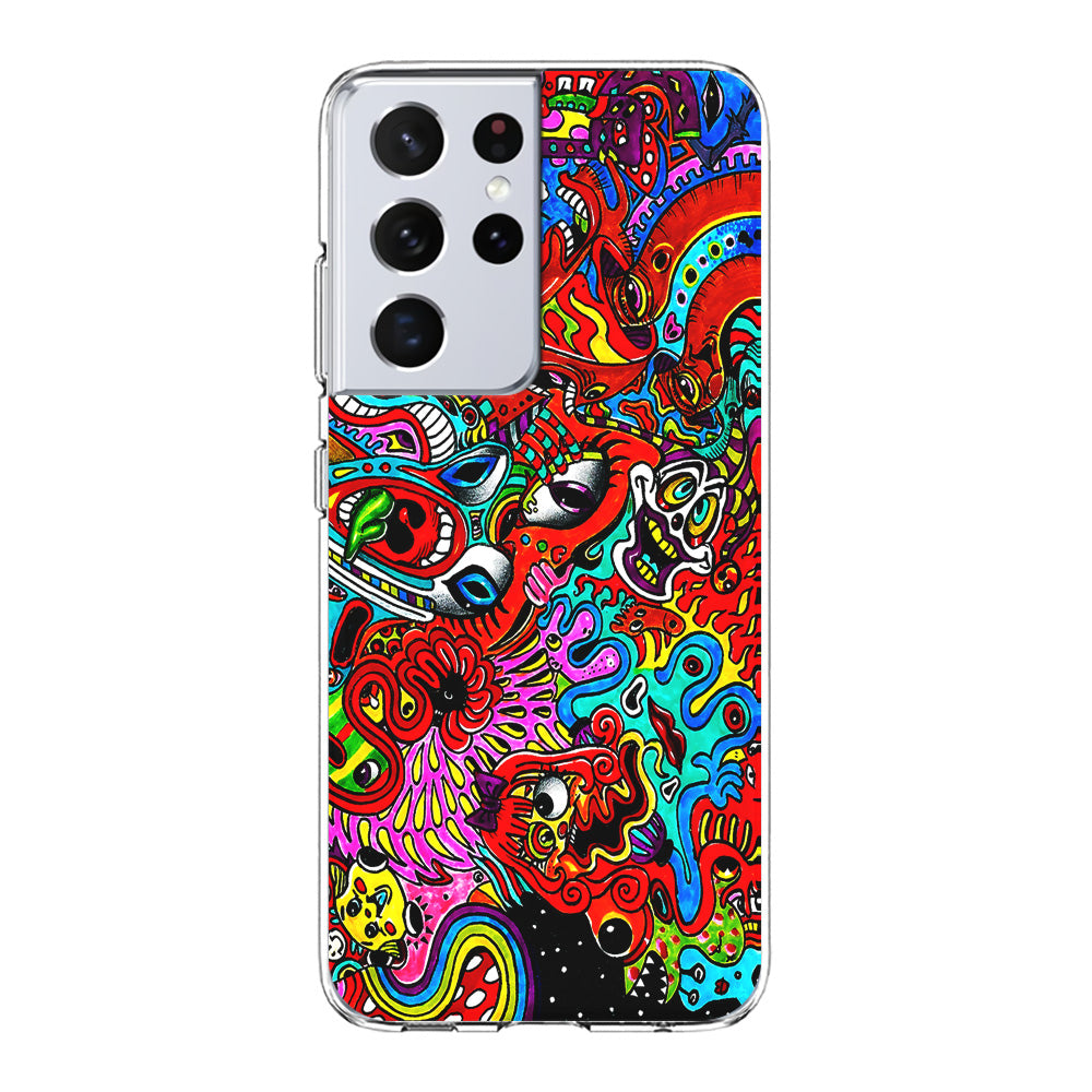 Trippy Aesthetic Colorful Samsung Galaxy S21 Ultra Case-Phone Case-Clear Soft Case-Altracase