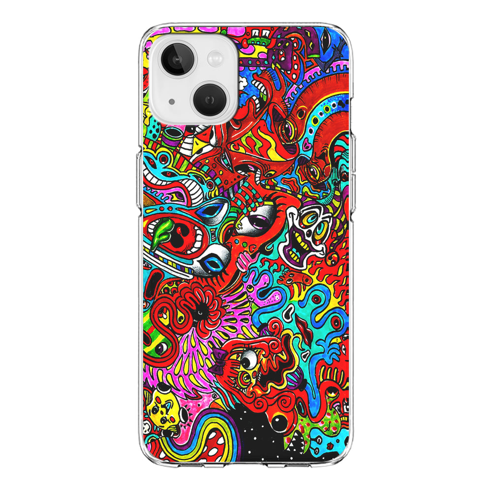 Trippy Aesthetic Colorful iPhone 13 Mini Case-Phone Case-Clear Soft Case-Altracase