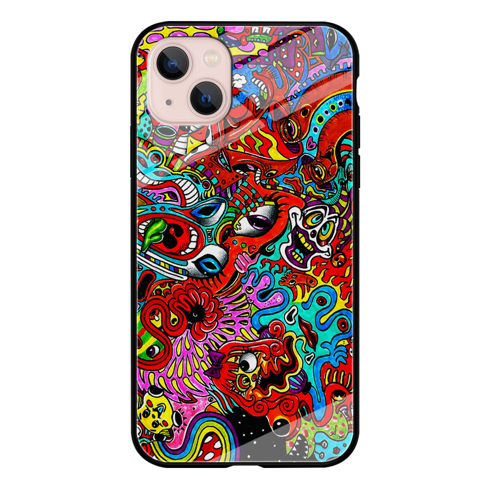 Trippy Aesthetic Colorful iPhone 13 Mini Case-Phone Case-Tempered Glass Case-Altracase